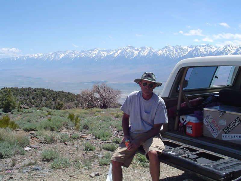 Having lunch near Mazourka Peak.