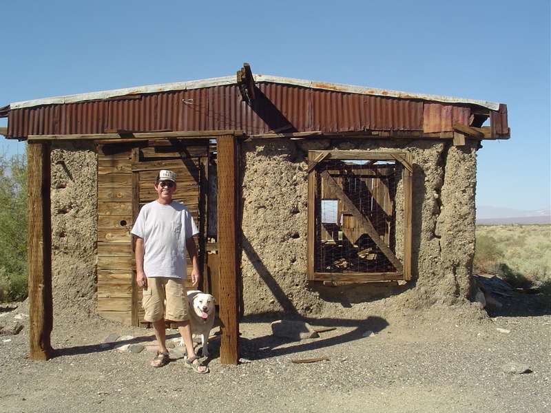 Me in front of Fred Grey's Old Cabin in Ballarat